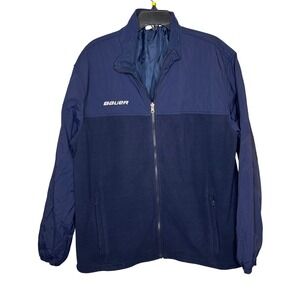 Bauer Mens Navy Blue‎ Fleece Lined Jacket XL X-Large Ski Outdoor Hockey